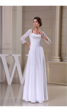 Lace Sleeves Key Hole Sequin Wedding Dresses KSP225