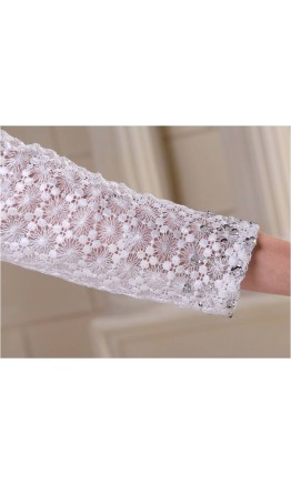 Lace Sleeves Key Hole Sequin Wedding Dresses KSP225