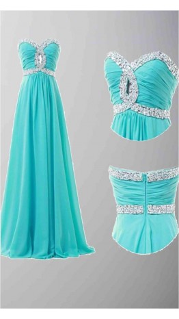 Keyhole Bust Mint Full Length Sequin Prom Dresses KSP307