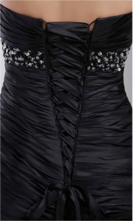 Sweetheart Beading Black Trumpet Prom Gowns With Train KSP197