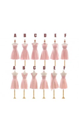 Pink Chiffon Short Bridesmaid For Best Girls KSP305