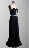 Black Strapless Ruching Long Formal Dresses KSP322