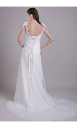 Greek Goddess White Long Prom Dresses With Tie Strap KSP236