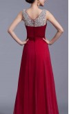 Wine Sequined Straps Long Prom Dresses Scoop Neckline KSP353