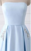 Light Blue Strapless A-line Long Prom Dress with Pockets KSP640