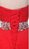 Sparkle Red Strapless Crystal Belt Short Prom Dress KSP365