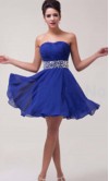 Sparkle Red Strapless Crystal Belt Short Prom Dress KSP365