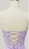 Lilac Purple Applique Corset Mermaid Prom Dresses String Back KSP632