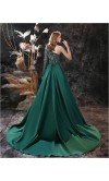 Sequined One Shoulder Green Overlayed Mermaid Prom Dresses  KSP636