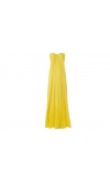 Draped Strapless Empire Long Yellow Prom Dresses KSP639