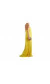 Draped Strapless Empire Long Yellow Prom Dresses KSP639