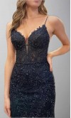 Embellished Black Trumpet Prom Dresses with Straps KSP628