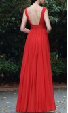 Flowy Long Red Plunge V-neck Slit Prom Dresses