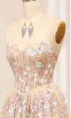 Floral Embellished Sheer Corset Prom Gowns KSP655