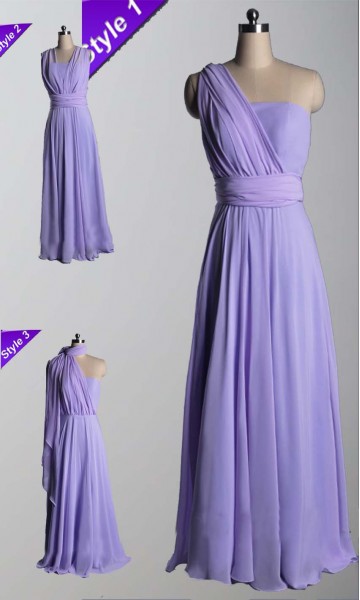 Creative Convertible Lavender Long Bridesmaid Dresses KSP372