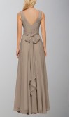 Taupe Brown Ruched Long Bridesmaid Dresses with Straps KSP658