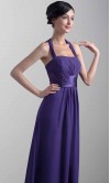 Elegant Purple Halter Long Bridesmaid Dresses