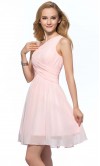 Pink Keyhole One Shoulder Short Bridesmaid Dress UK KSP388