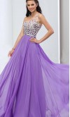 Purple Jeweled Lace One Shoulder Long Prom Dresses UK KSP393