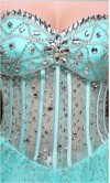 Royal Sweetheart Bodice Long Mint Sweet 16 Dress KSP397