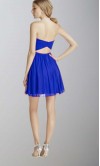 Short Blue Strapless Rhinestone Prom Dress KSP434