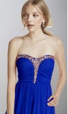 Short Blue Strapless Rhinestone Prom Dress KSP434