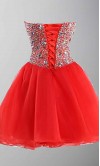 Rhinestone Sweetheart Bodice Short Red Prom Dresses UK KSP403