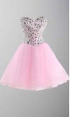 Rhinestone Sweetheart Bodice Short Red Prom Dresses UK KSP403