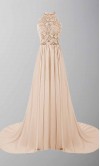 Plum Floral Lace Long Backless Prom Dress with Train KSP460