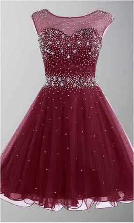 Shining Illusion Sweetheart Short Dresses for Prom KSP471