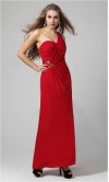 Brilliant Red One Shoulder Plicated Sequined Prom Dress KSP046