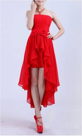 Red Hi-lo Dress For High School Prom KSP066