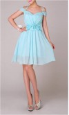 Baby Blue Goddess Off The Shoulder Sleeves Prom Dress KSP075