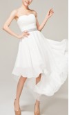 White Strapless Sweetheart Beaded High Low Homecoming KSP101