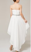 White Strapless Sweetheart Beaded High Low Homecoming KSP101