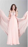 Strapless Cross Beaded Long Chiffon Prom Dress KSP115