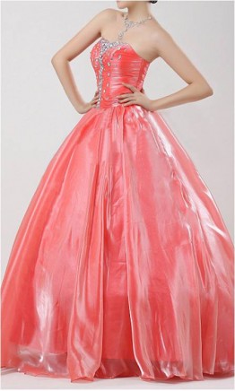 Graceful Strapless Princess Style Prom Dresses KSP118