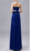 Blue Halter Neck Floor Length Satin Prom Dress KSP156