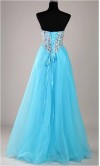 Luxury Sweetheart Strapless Long Organza Prom Dresses 