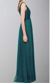 Long Chiffon Rich Peacock Bridesmaid Dresses KSP177