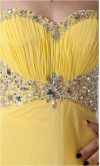 Sequin Sweetheart Empire Long Yellow Prom Dresses KSP238