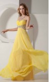 Sequin Sweetheart Empire Long Yellow Prom Dresses KSP238