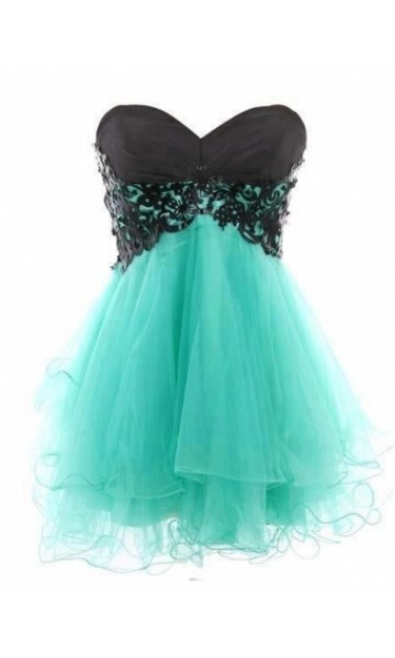 Shrot Retro Sexy Corset Empire Tulle Prom Dress KSP271