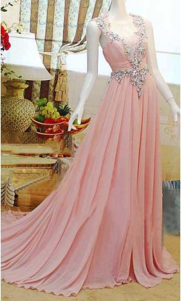 Dazzling Keyhole Sexy Long Formal Evening Dress 