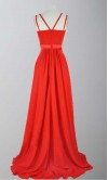 Red Long V-neck Chiffon Prom Party Dresses KSP288