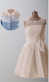 Lace Vintage Cute Bow Knot Short Bridesmaid Dresses KSP289