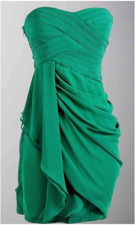 Draped Flowing Sweetheart Short Bridesmaid Dresses KSP294