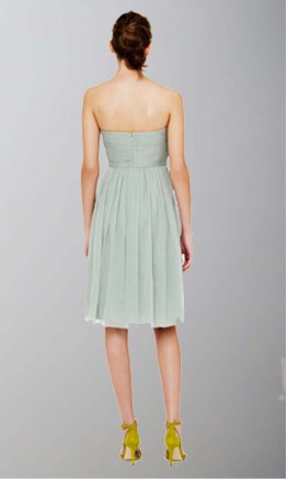 Mint Strapless Sash Short Bridesmaid Dress KSP329