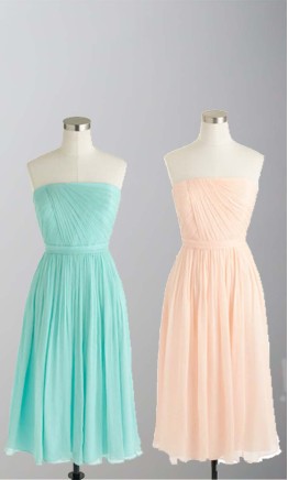 Mint Strapless Sash Short Bridesmaid Dress KSP329