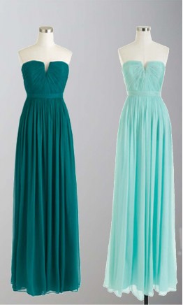 Blue V-neck Pleated Long Bridesmaid Dress UK KSP333